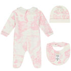 Ivory & Pink Geo Map Babygrow Set, 2, hi-res