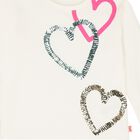 Girls Ivory Hearts Long Sleeve Top, 1, hi-res