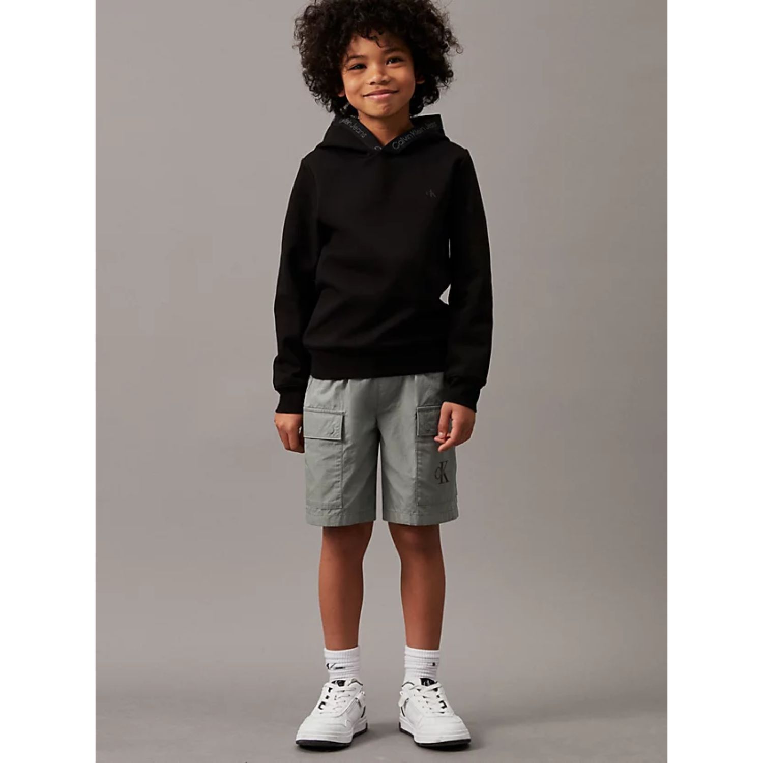 Boys Green Logo Shorts, 1, hi-res