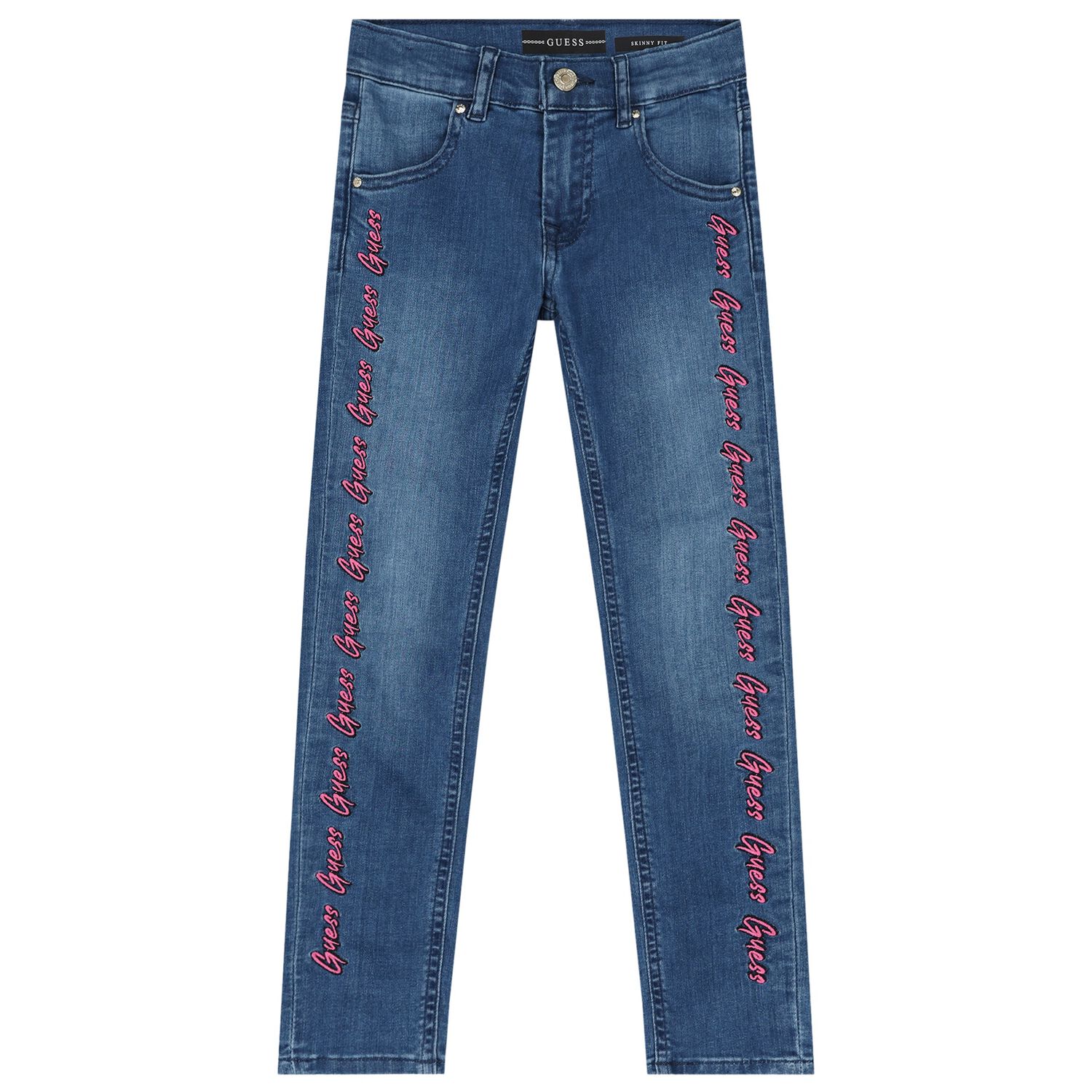 Girls Blue Logo Denim Jeans, 1, hi-res image number null