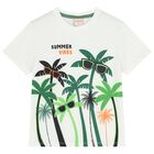 Boys White Palm Tree T-Shirt, 1, hi-res