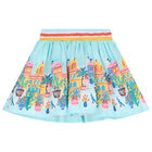 Girls White & Blue Tropical Island Skirt Set, 1, hi-res
