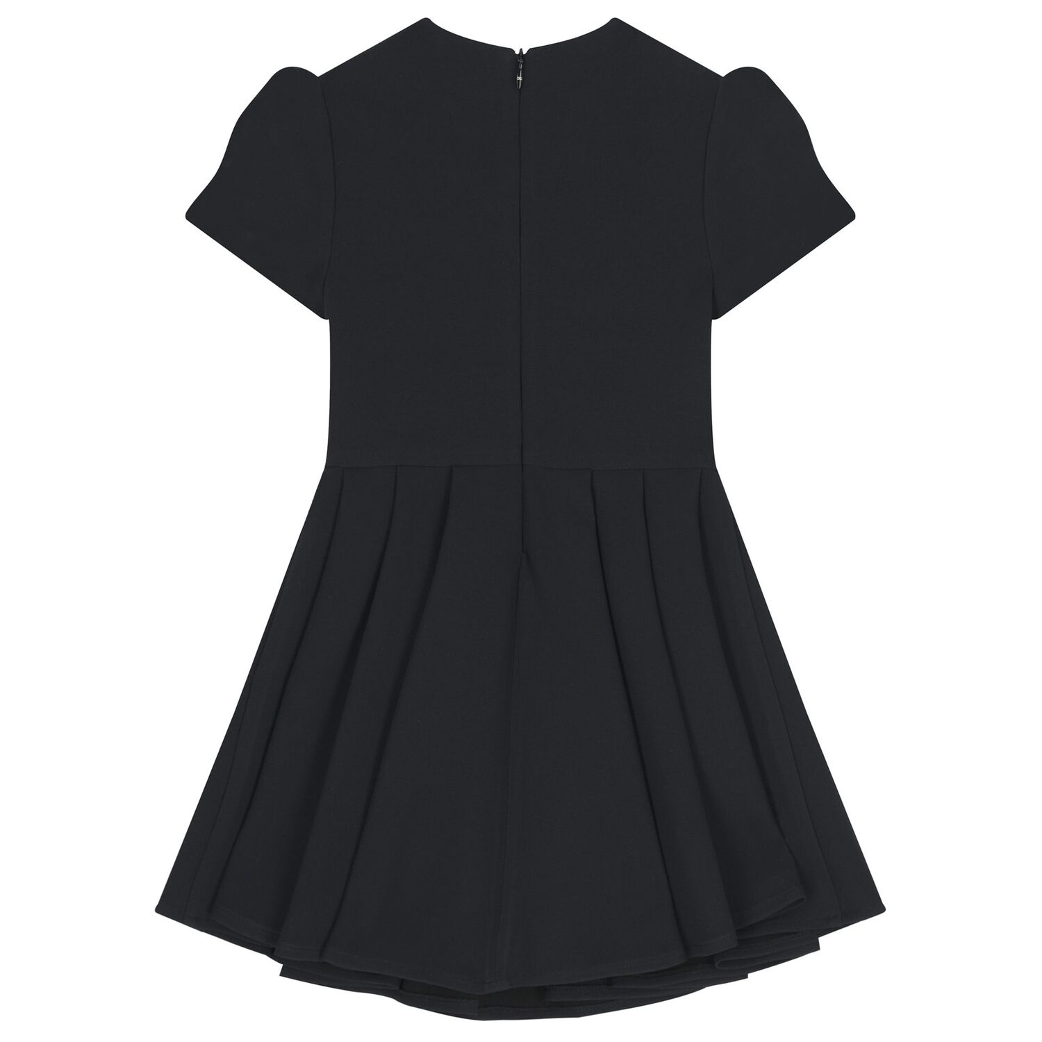 Girls Black Diamante Logo Pleated Dress, 2, hi-res