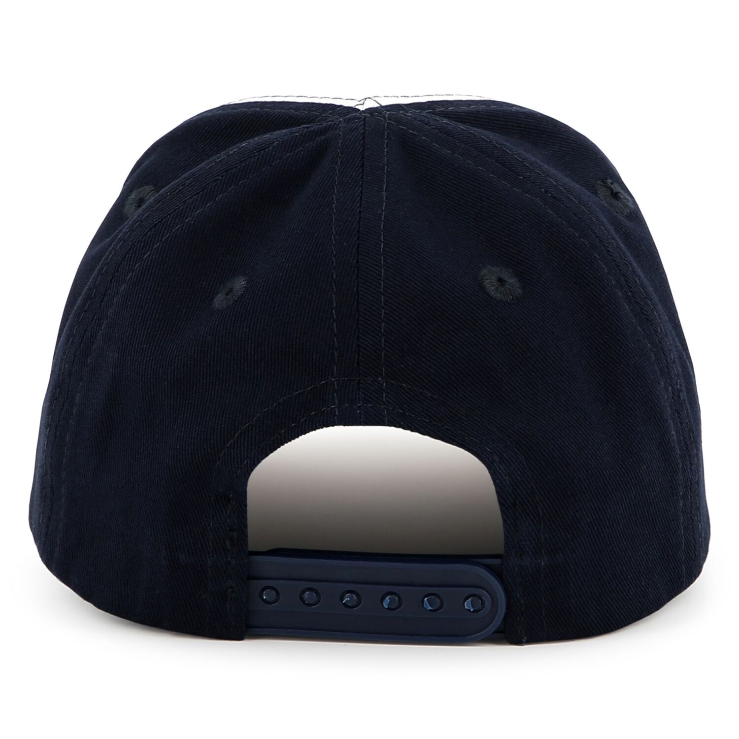 Baby Boys White, Navy Blue & Beige Logo Cap, 1, hi-res