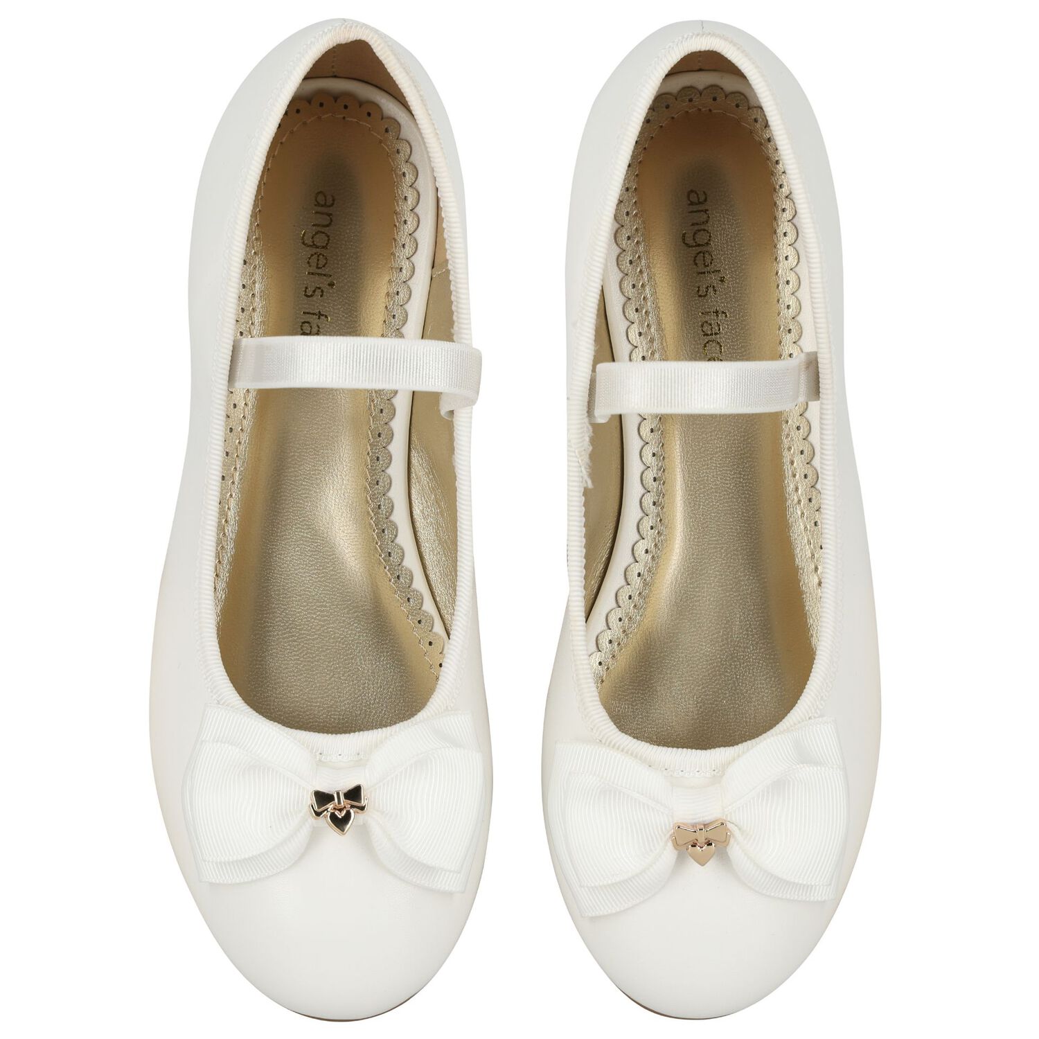 Girls White Bow Leather Shoes, 2, hi-res