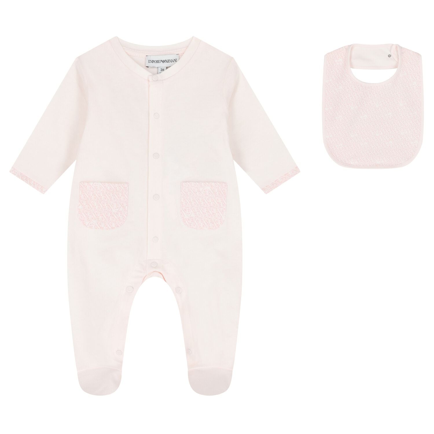 Baby Girls Pink Logo Babygrow Set, 6, hi-res