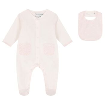 Baby Girls Pink Logo Babygrow Set