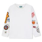 Boys Ivory Logo Long Sleeve Top, 1, hi-res