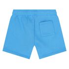 Younger Boys Blue Logo Shorts, 1, hi-res
