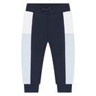 Younger Boys Navy Blue, Blue & White Joggers, 3, hi-res