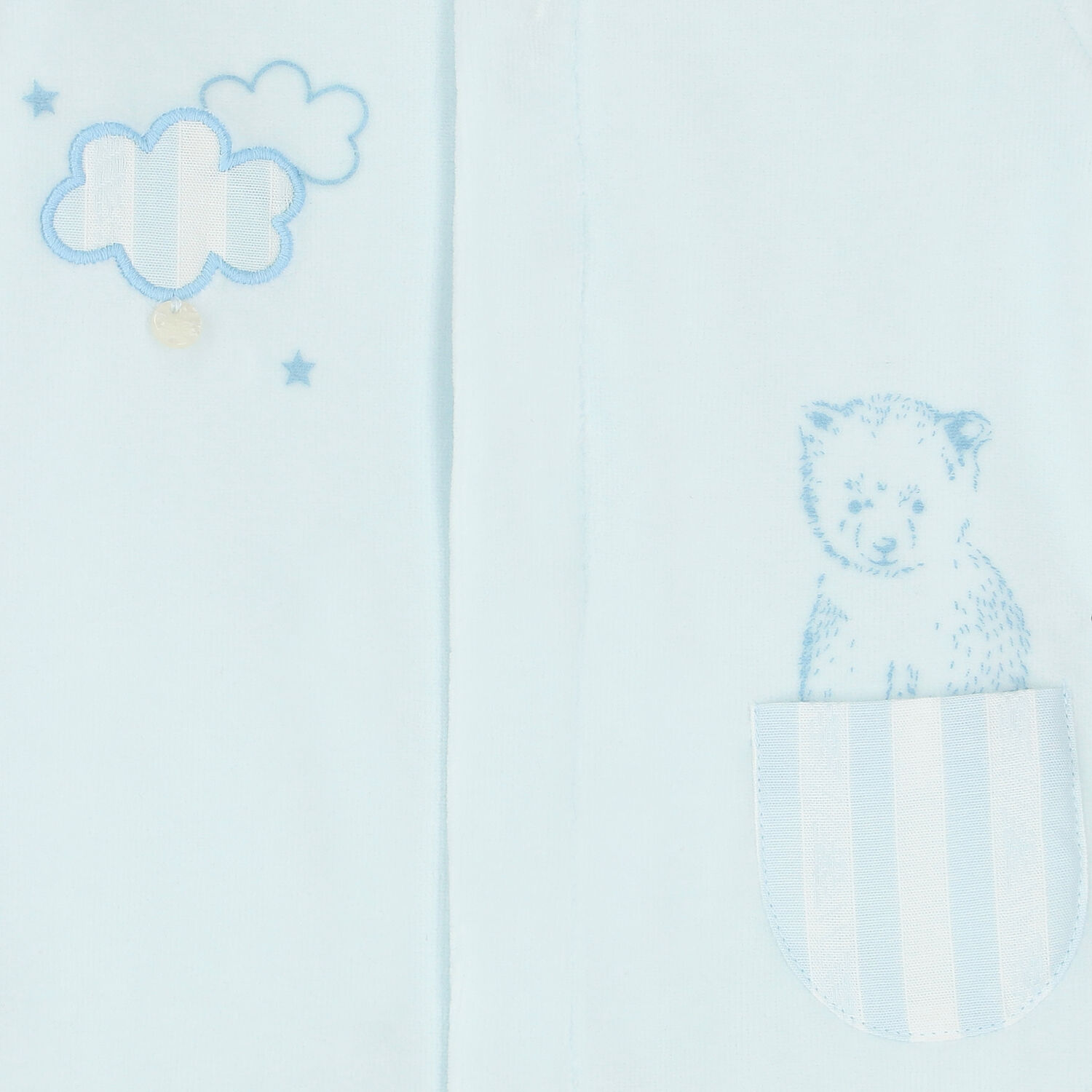 White & Navy Blue Bear Babygrow, 3, hi-res