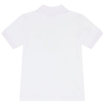 Boys White Logo Polo Shirt
