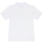 Boys White Logo Polo Shirt, 1, hi-res