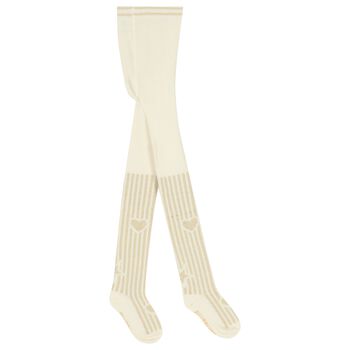 Girls Ivory & Gold Tights