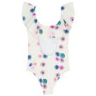 Girls White Ruffled Swimsuit, 1, hi-res