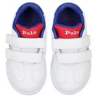 Younger Boys White Logo Trainers, 1, hi-res