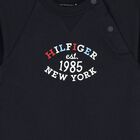 Baby Boys Navy Blue Logo Romper, 1, hi-res