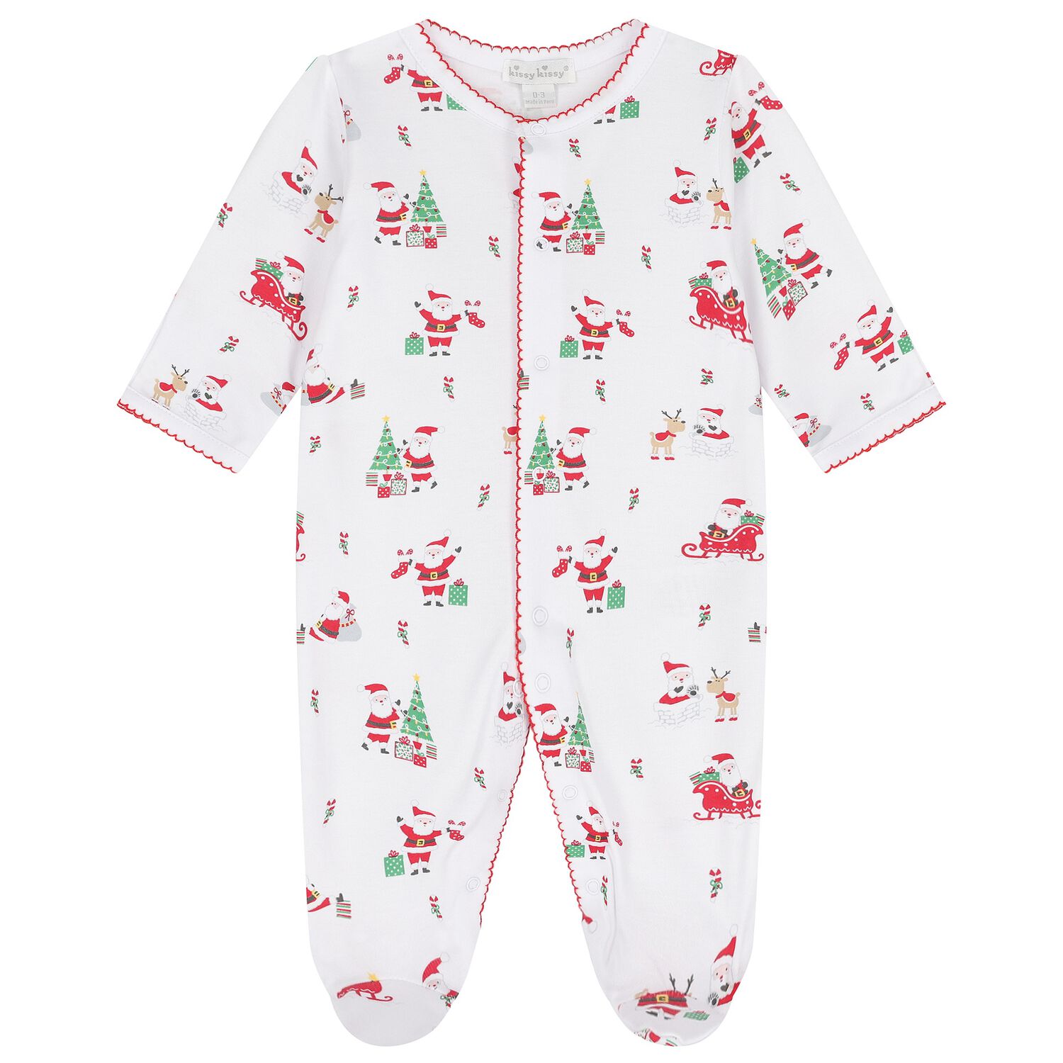 White Christmas Babygrow, 1, hi-res