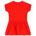 Younger Girls Red Teddy Logo Dress, 3, hi-res