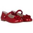 Girls Red Patent Leather Ballerina Shoes, 1, hi-res
