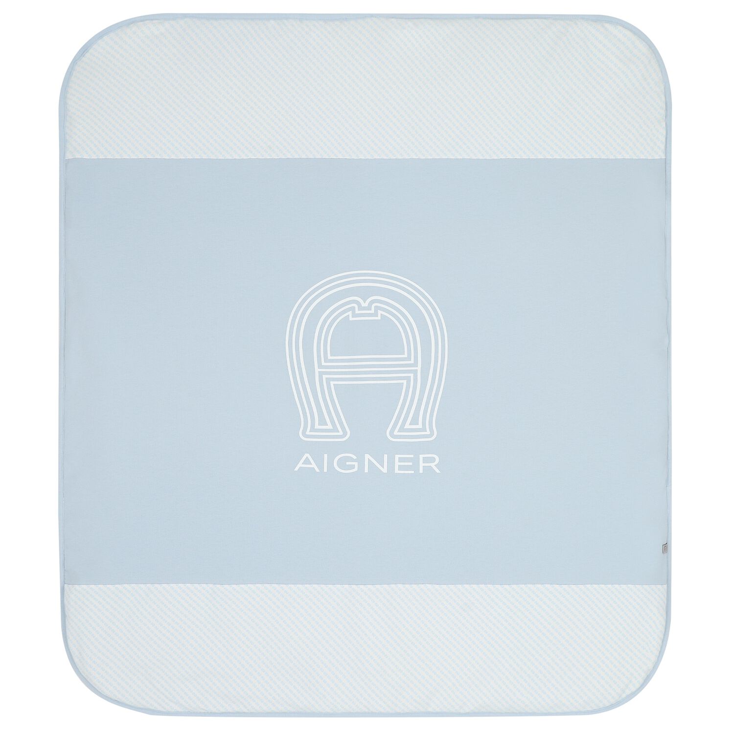 Baby Boys Blue & White Logo Baby Blanket, 2, hi-res
