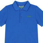 Younger Boys Blue Logo Polo Shirt, 1, hi-res