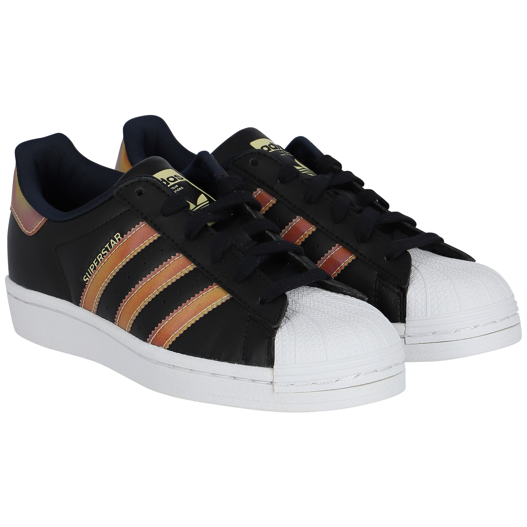 adidas Originals Black Iridescent Superstar Trainers Junior Couture UK