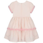 Girls Pink & Gold Bow Dress, 1, hi-res