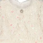 Girls Ivory Embellished Sequin Dress, 1, hi-res