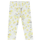 Girls White & Yellow Floral Leggings Set, 1, hi-res