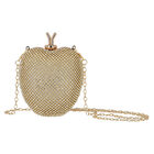 Girls Gold Embellished Satin Bag , 1, hi-res