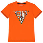 Boys Orange Logo T-Shirt, 3, hi-res