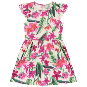 Girls Ivory Floral Dress
