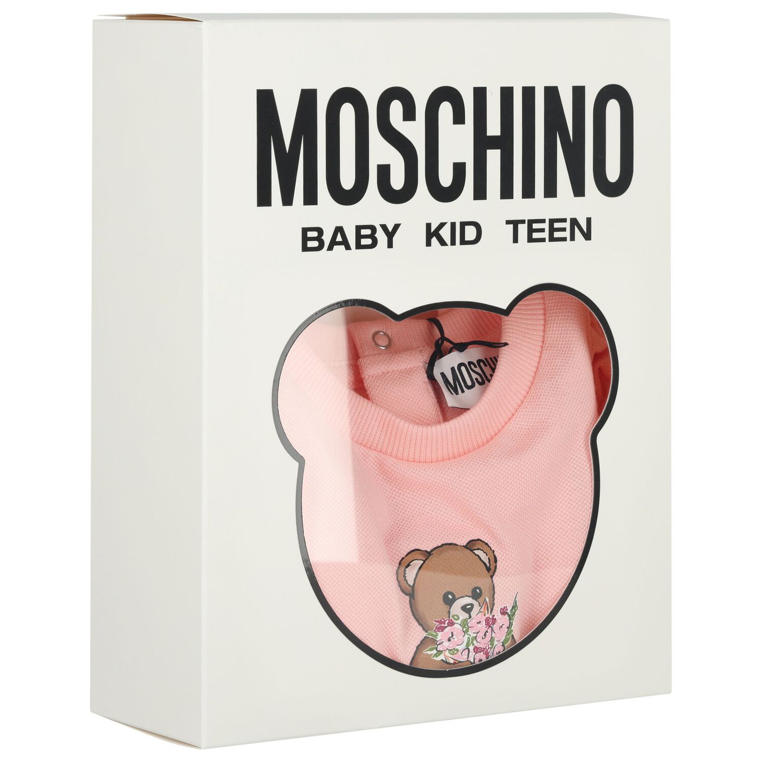 Younger Girls Pink Teddy Bear Ruffled Dress, 2, hi-res