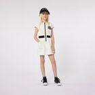 Girls Ivory Rhinestone Logo Dress, 1, hi-res