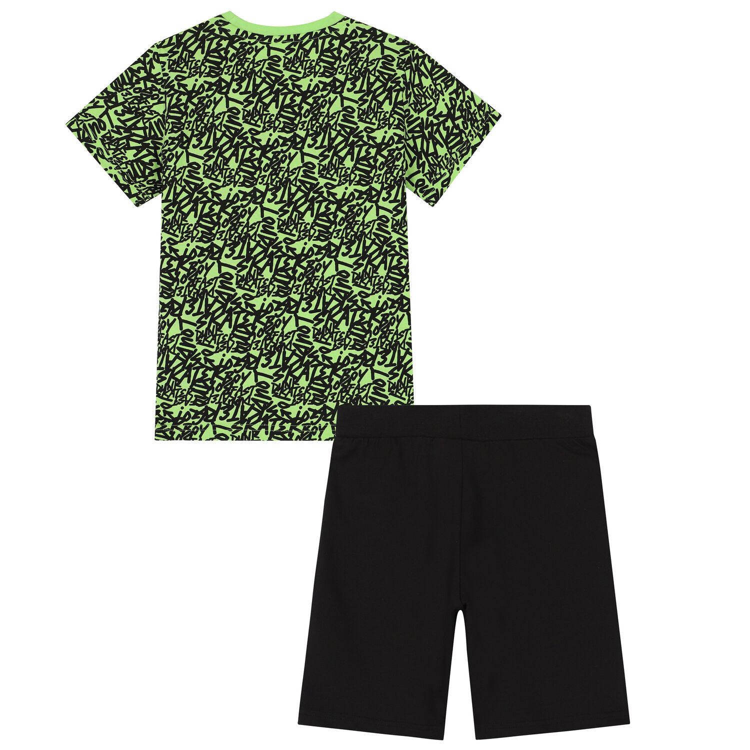 Boys Green & Black Shorts Set, 1, hi-res