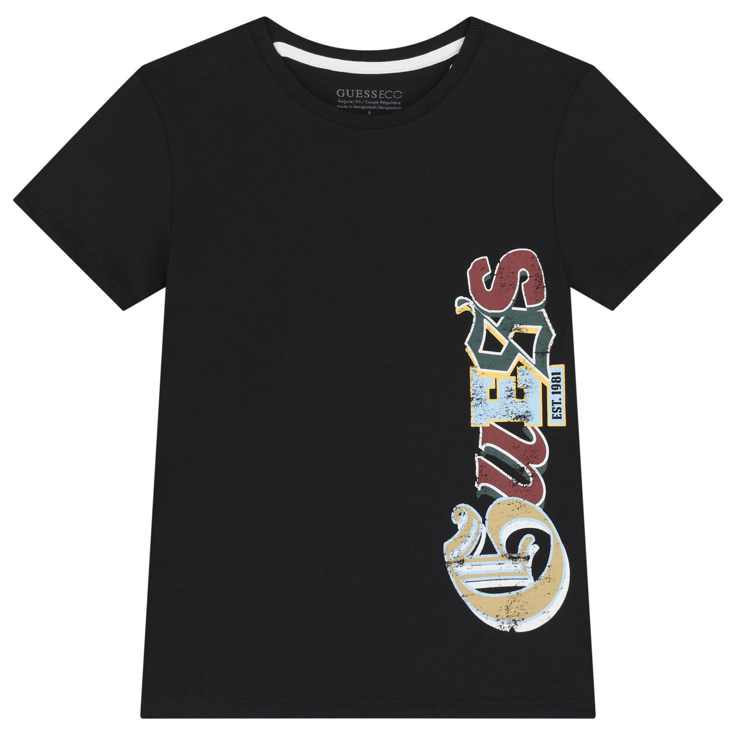 Boys Black Logo T-Shirt, 1, hi-res