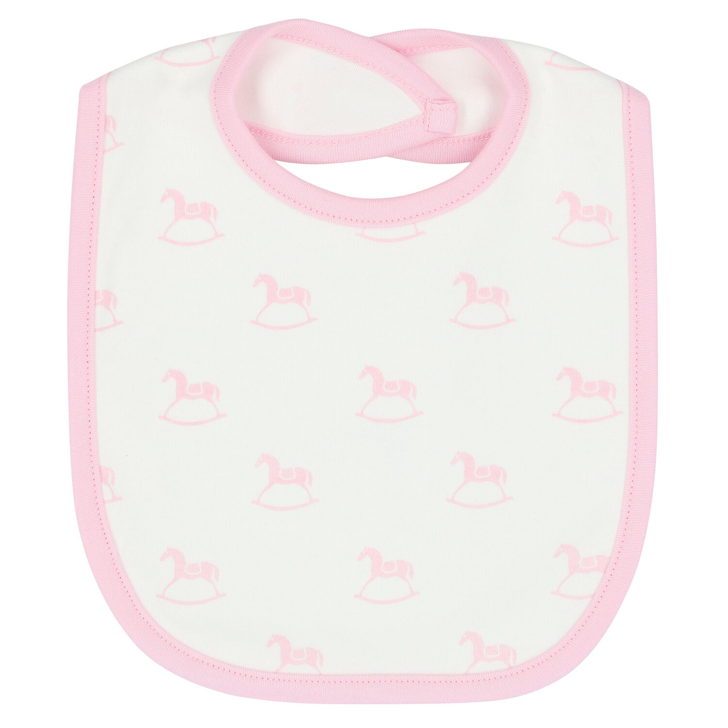 Baby Girls Ivory & Pink Horse Bib, 1, hi-res image number null