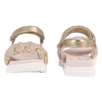 Girls Gold Studded Sandals