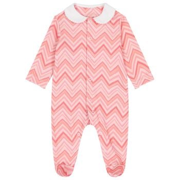 Baby Girls Pink Zig Zag Babygrow