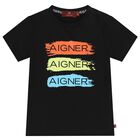 Younger Boy Black Logo T-Shirt, 2, hi-res