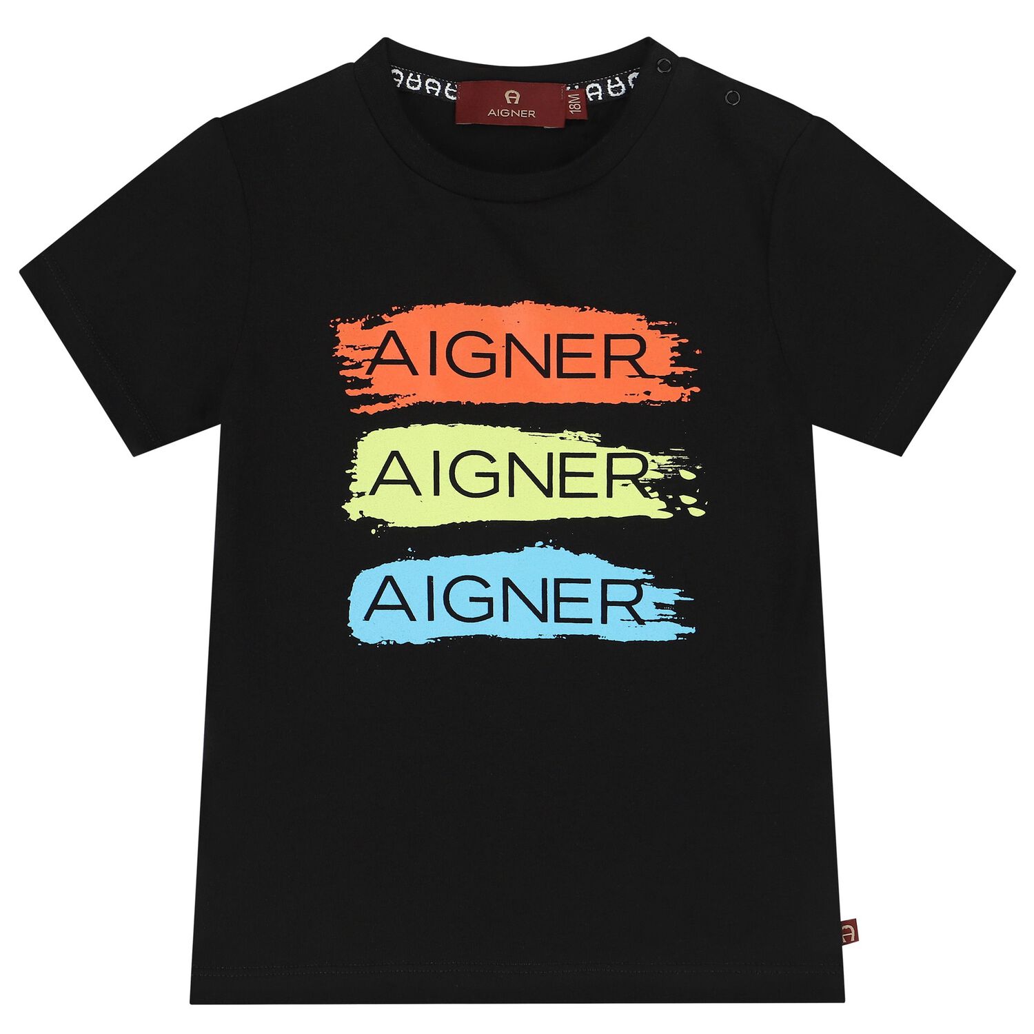 Younger Boy Black Logo T-Shirt, 2, hi-res
