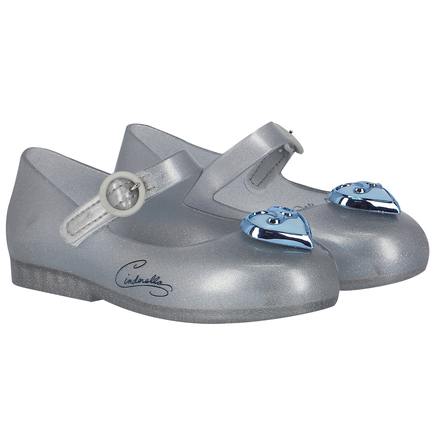 Younger Girls Blue Cinderella Jelly Shoes, 3, hi-res image number null