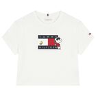 Girls White Snoopy Logo T-Shirt, 3, hi-res