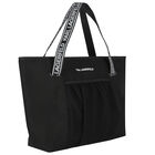 Girls Black Logo Tote Bag, 1, hi-res