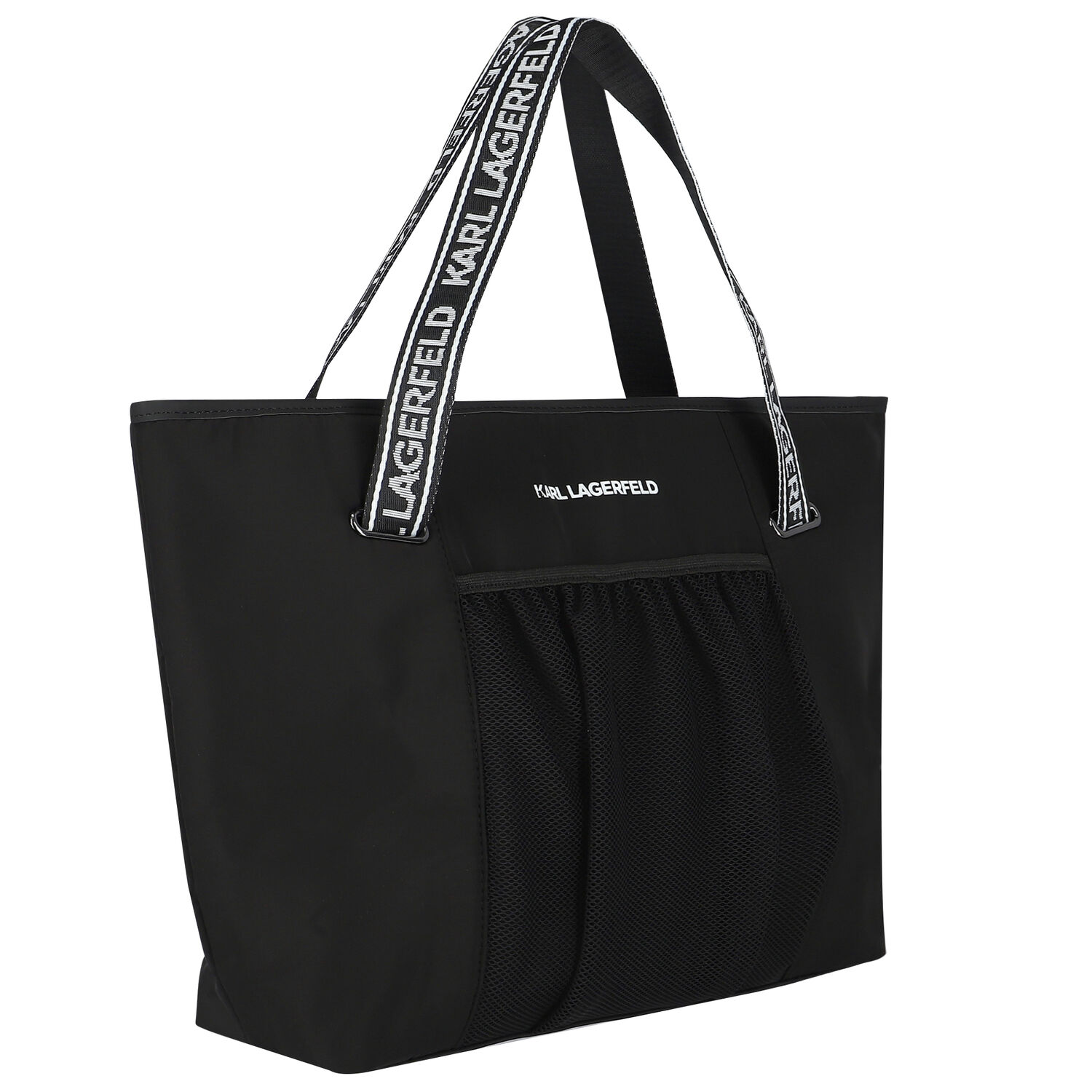 Girls Black Logo Tote Bag, 1, hi-res