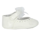 Baby Girls White Bow Pre Walker Shoes, 1, hi-res