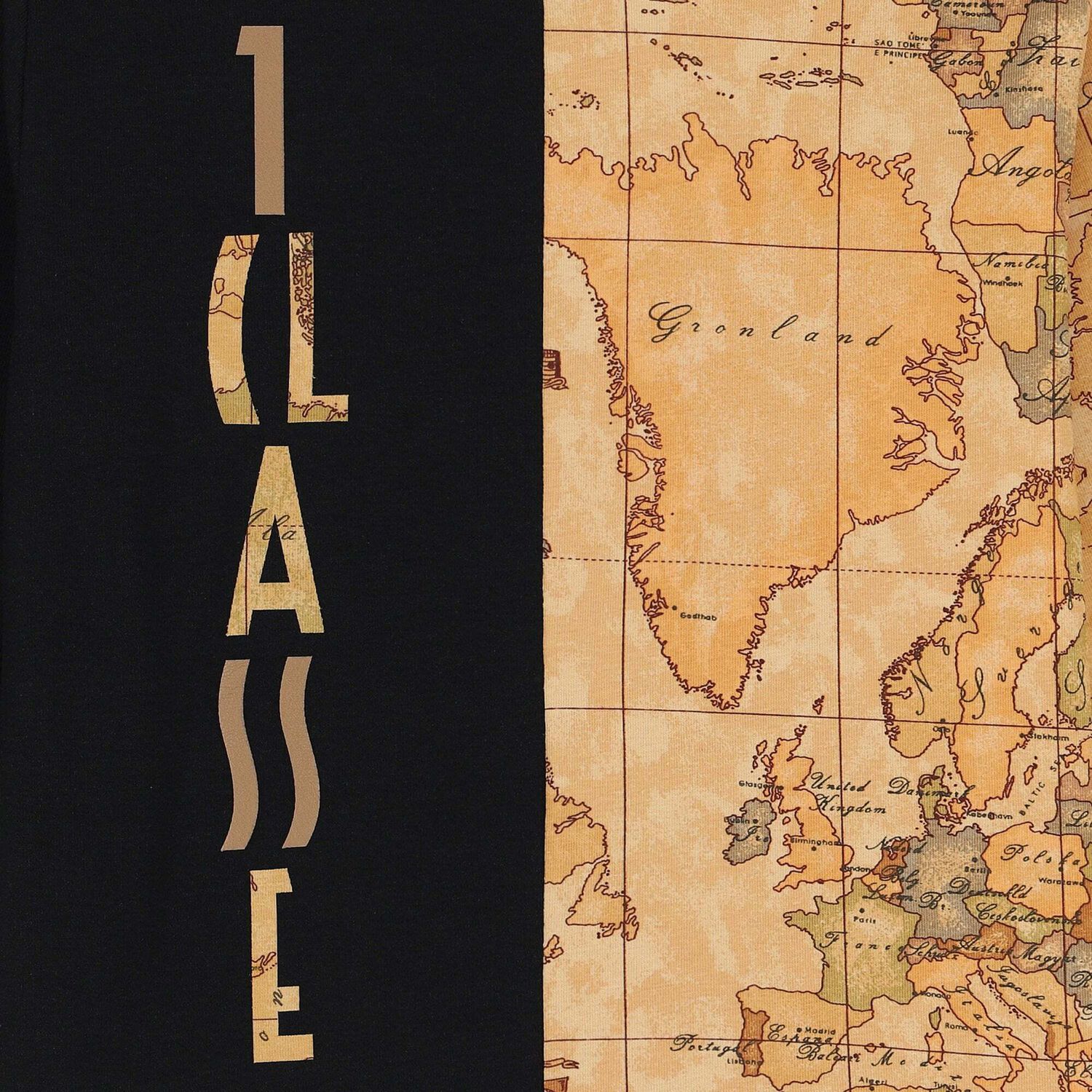 Boys Black & Beige Geo Map Print Top, 1, hi-res image number null