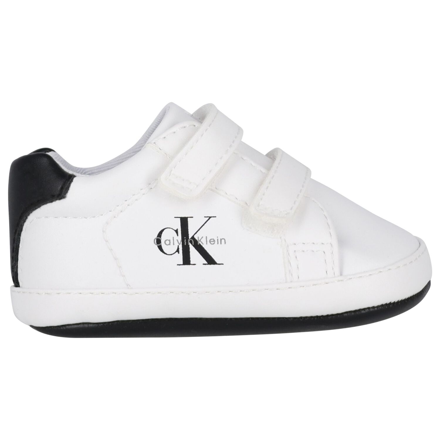 White Logo Baby Pre Walker Shoes, 1, hi-res