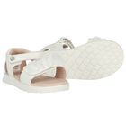 Younger Girls White Logo Sandals, 2, hi-res